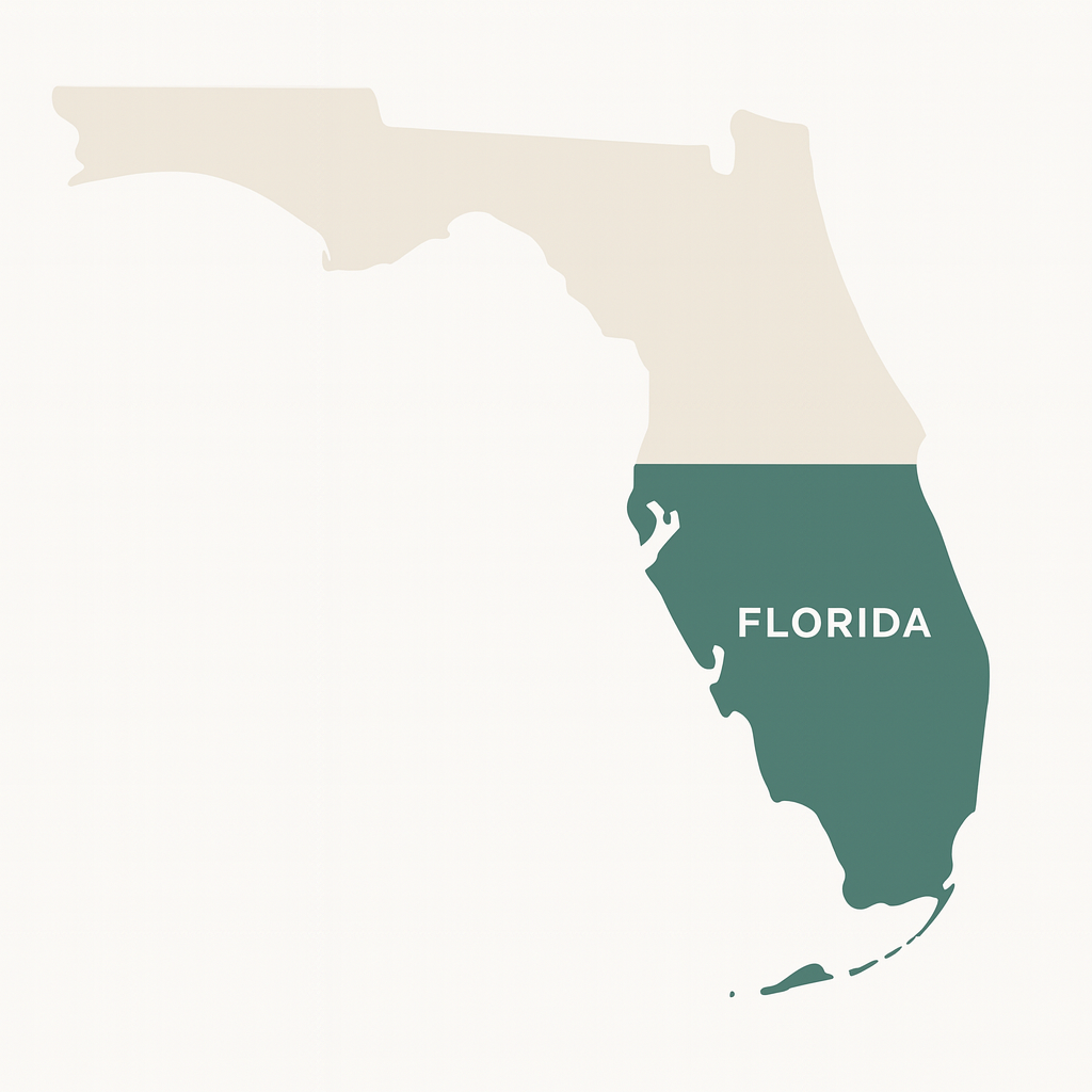 Map showing Gator Bore & Co service areas across Florida